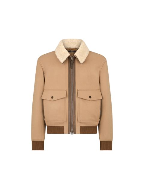 DOUBLE SPLITTABLE SHEARLING COLLAR BLOUSON