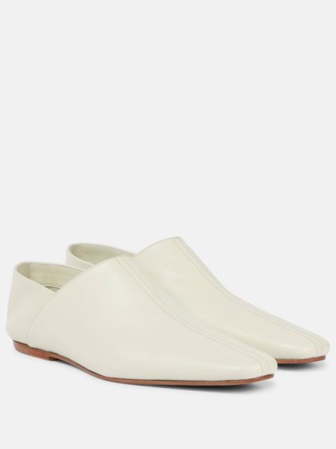 Leather slip-on shoes