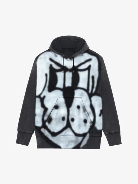 OVERSIZED HOODIE WITH TAG EFFECT DOG PRINT