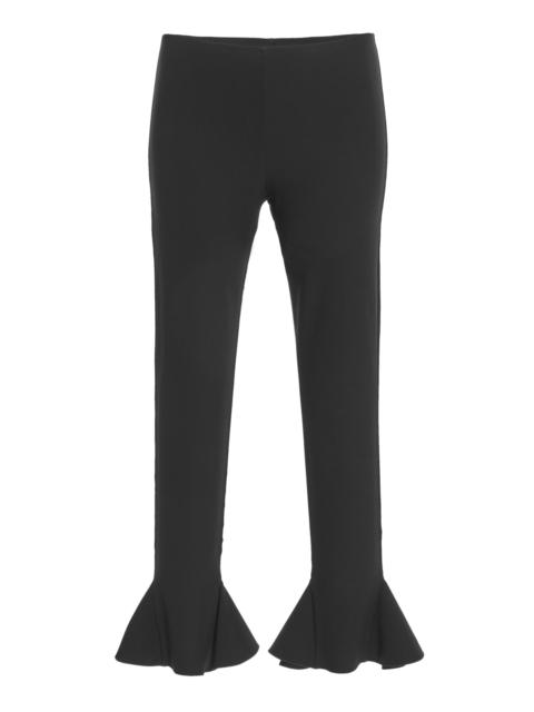 Cropped Flared Trousers black