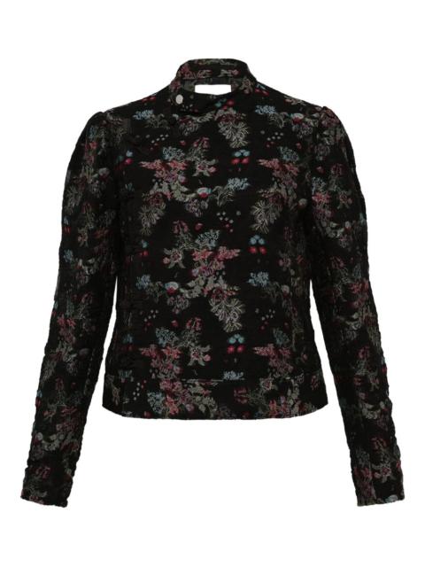 floral-jacquard jacket