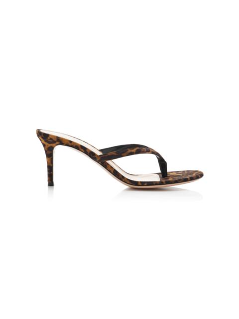 Calypso Leopard-Print Suede Sandals animal
