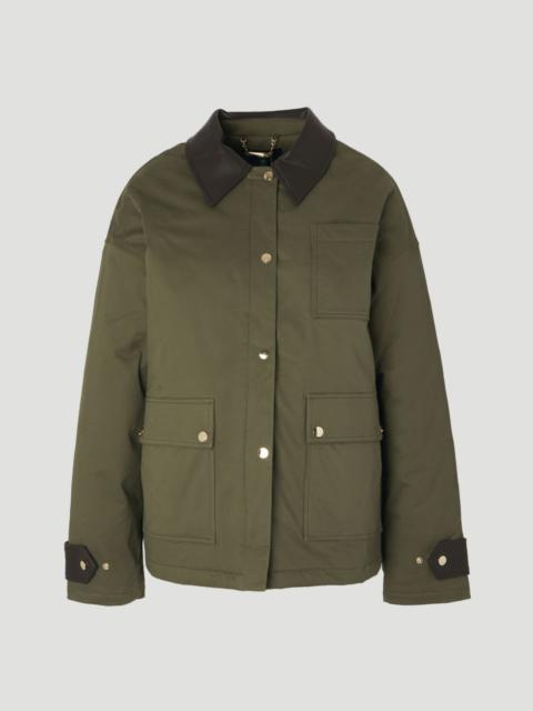 Quilted Contrast Collar Barn Jacket