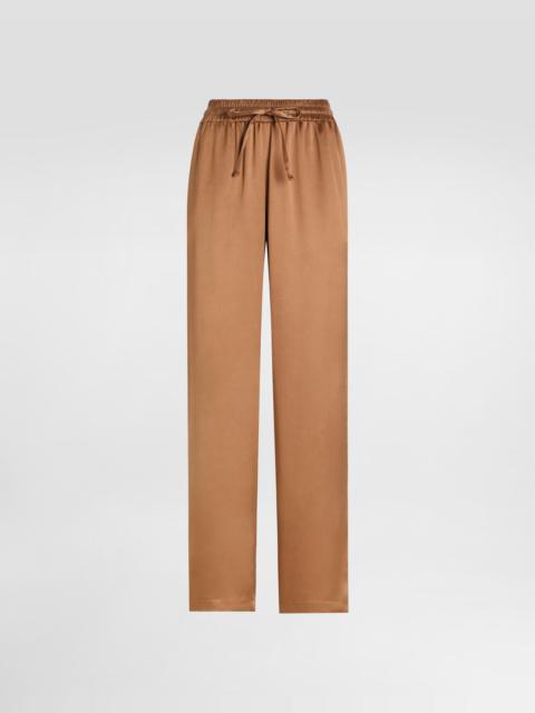 Double silk satin pajama pants
