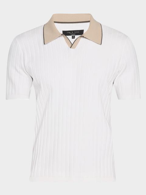 Men's Sanford Ribbed Johnny Collar Polo Sweater
