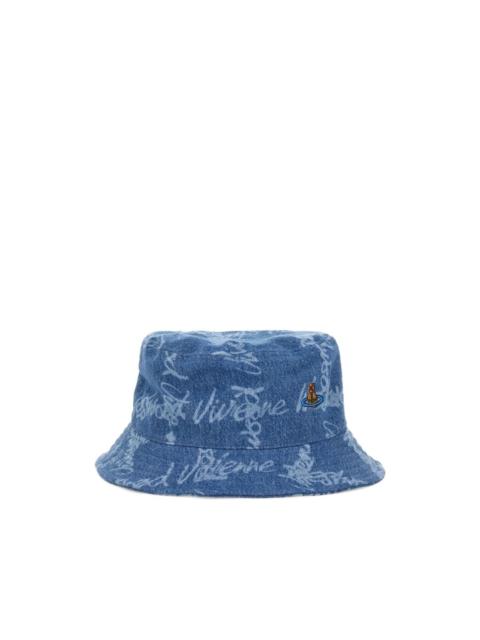 Orb-embroidered bucket hat