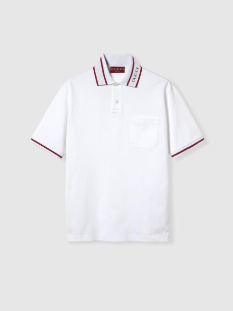 Cotton piquet polo shirt with Web
