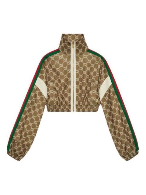 (WMNS) Gucci Interlocking G Zipper Jacket 'Olive Green Ivory' 671495-XJD1G-3357