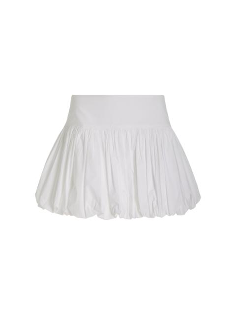 Cyprus Stretch-Cotton Balloon Mini Skirt white