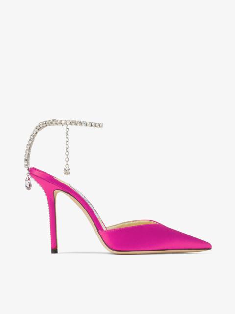 Saeda 100
Fuchsia Satin Pumps with Crystal Embellishment
