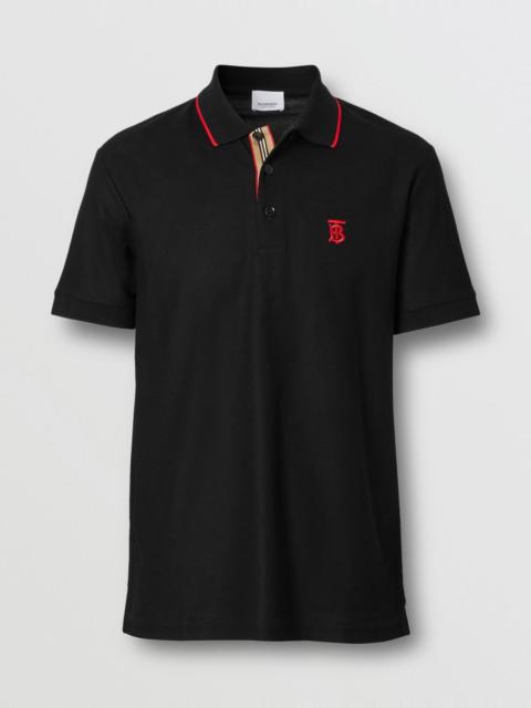 Icon Stripe Placket Cotton Piqué Polo Shirt