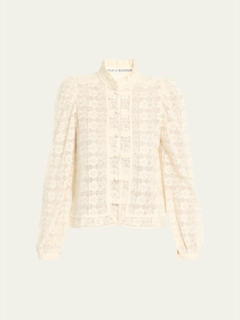 Artemis Long-Sleeve Lace Blouse