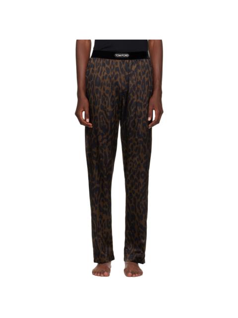 Black & Brown Cheetah Print Pyjama Pants