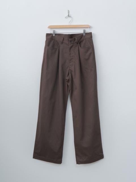 Brushed Chino One Tuck Wide Pants - Brown
