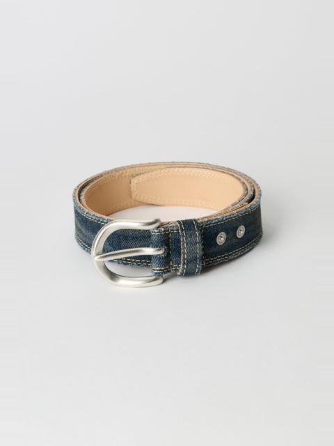 Fringed Denim Belt Rocker Storm Wash