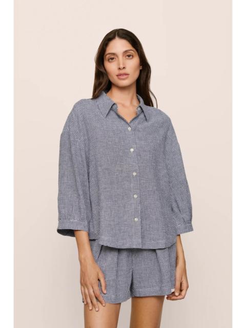 Linen Blend Relaxed Quarter Sleeve Top