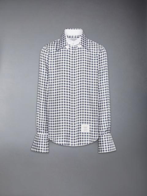 SILK TWILL GINGHAM SHIRT