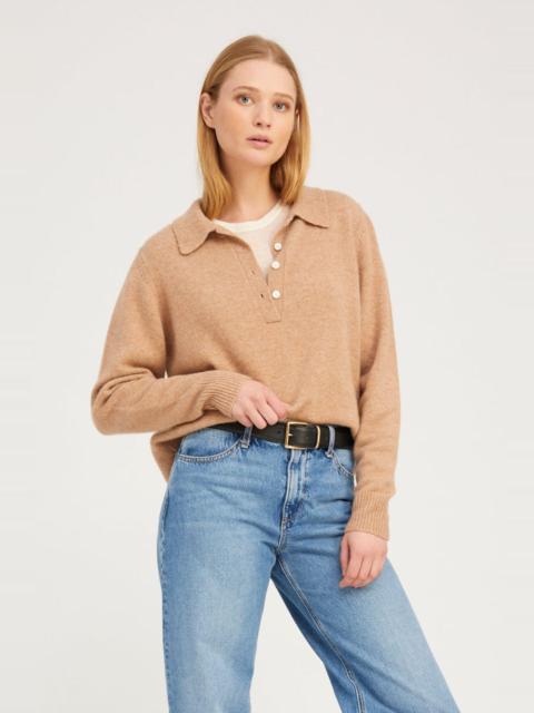 ALMONDINE CASHMERE POLO SWEATER