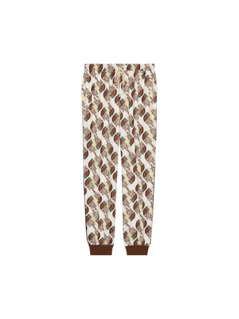 The North Face x Gucci Web Print Technical Jersey Jogging Pants 'Ivory/Brown'