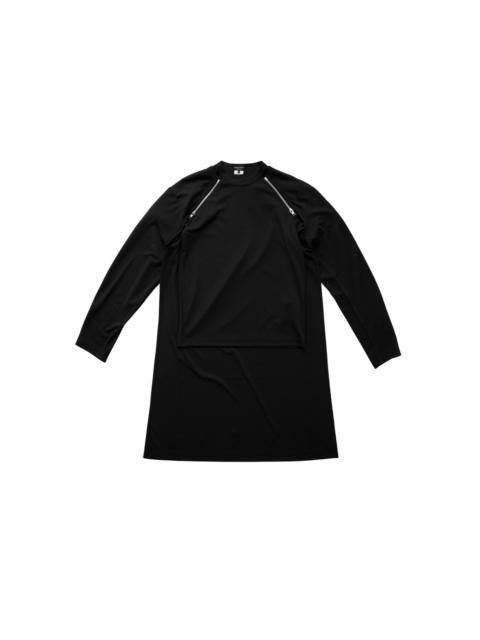 Comme Des Garcons Homme Plus Long Tee With Zip Details Black