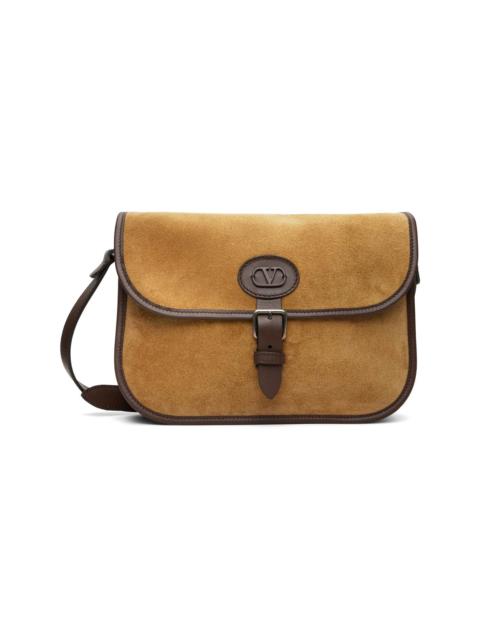 Tan Antibes Suede Crossbody Satchel Bag