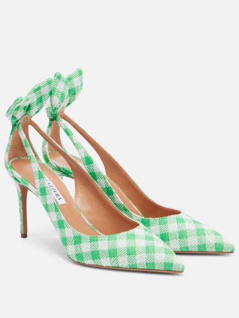 Bow Tie bow-detail checked pumps
