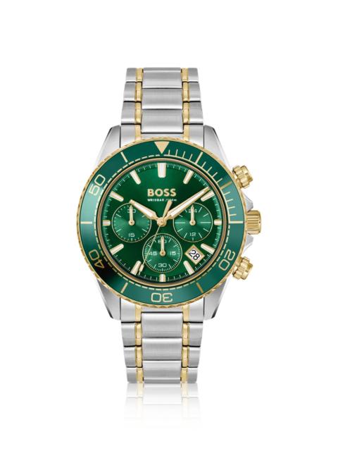 SEALINER TWO-TONE CHRONOGRAPH WATCH WITH GREEN DIAL