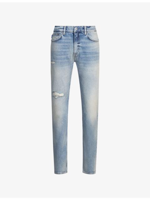 Regular-Fit Straight-Leg Distressed Denim Jeans