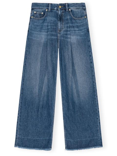 BLUE LIGHT DENIM PLEATED JEANS