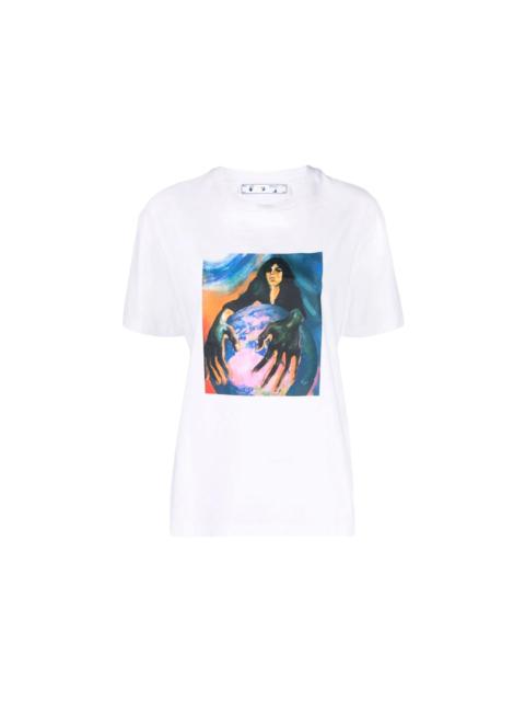 OFF-WHITE Women's Mirko Artist Front Regular T-Shirt White/Multi