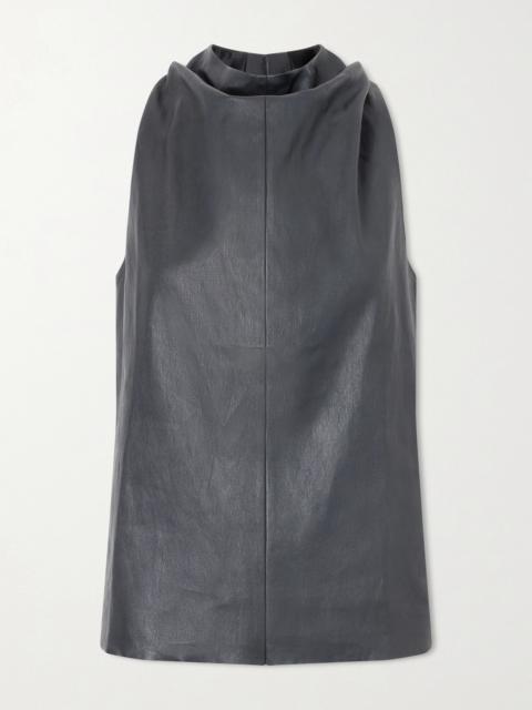 Aurea Draped Leather Halterneck Top