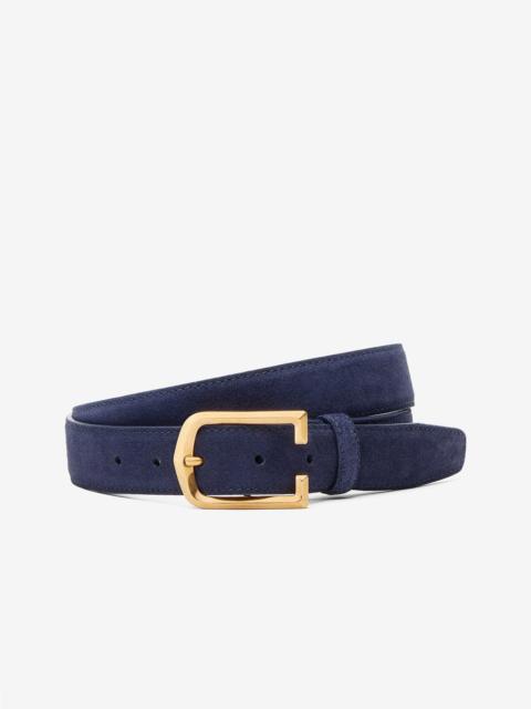 Navy blue suede belt