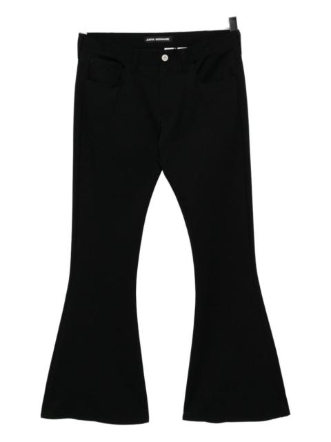 low-rise flared trousers
