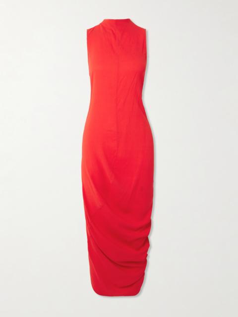 The J Asymmetric Draped Crepe Dress