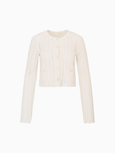 Peridot Stretch Pointelle Cardigan