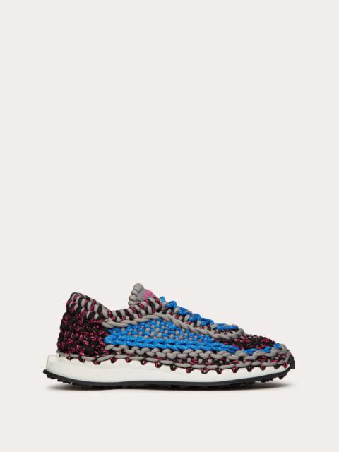 VALENTINO GARAVANI CROCHET SNEAKER IN FABRIC