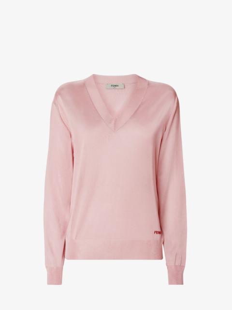 Sweater Light pink shiny viscose sweater