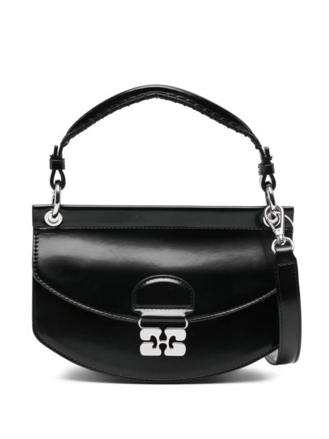 Ganni Curved Leather Cross Body Bag