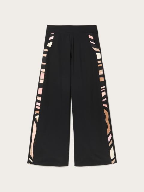 PALAZZO PANTS WITH PRINTED DETAILS