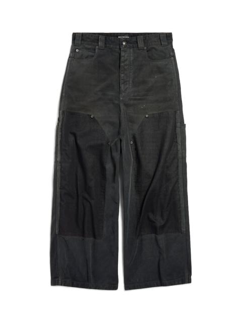 Men's Ripped Off Baggy Pants in Black/green/red