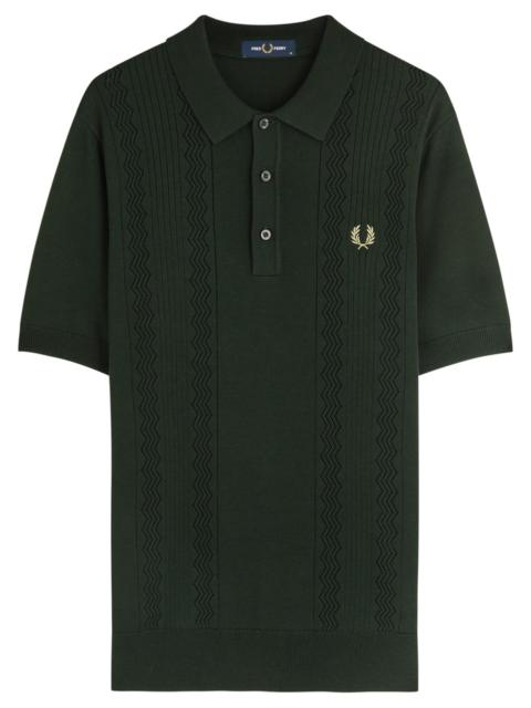 Fred Perry Logo-embroidered Zigzag Cotton-knit Polo Shirt