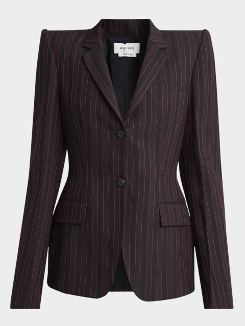 Striped Single-Breasted Blazer Jacket