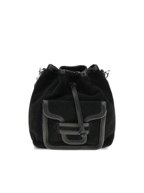 maxi Alpha Day drawstring flap leather bucket bag