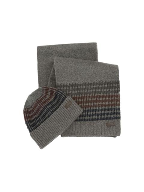 knitted scarf and beanie set