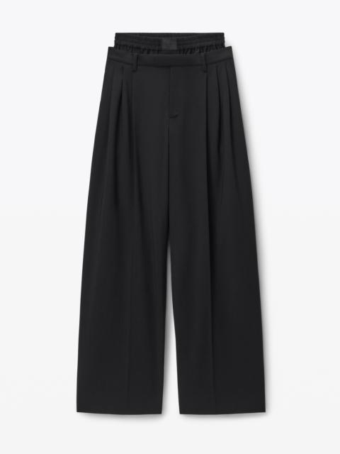 Pre-Styled Boxer Pleated Trouser