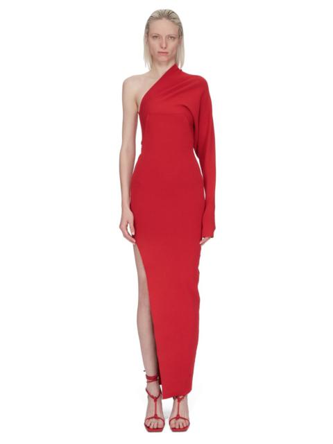 One Shoulder Dress Cardinal Red