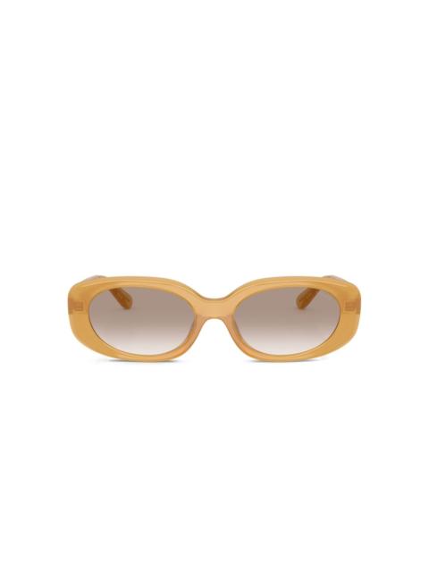 oval-frame logo sunglasses