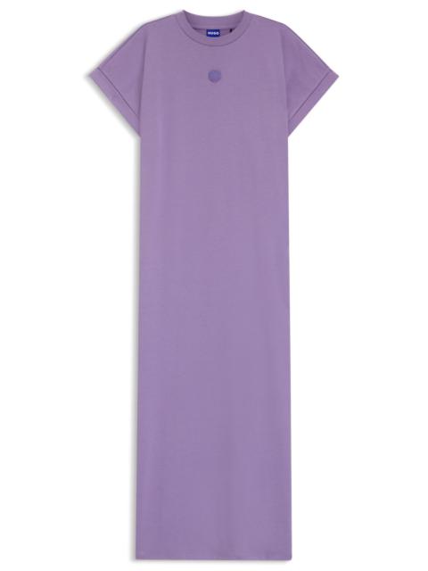 COTTON-JERSEY T-SHIRT DRESS WITH HAPPY HUGO LOGO