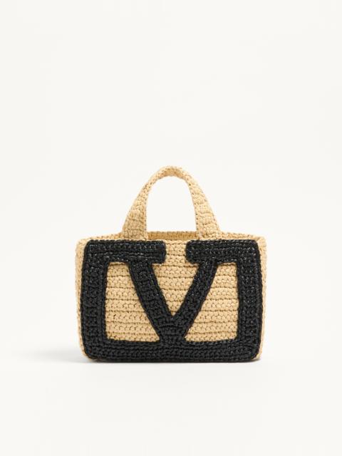 VALENTINO GARAVANI VIVA SUPERSTAR SMALL SYNTHETIC RAFFIA SHOPPING BAG