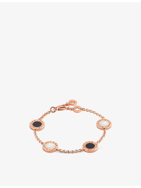 BVLGARI BVLGARI 18ct rose-gold, mother of pearl and onyx bracelet